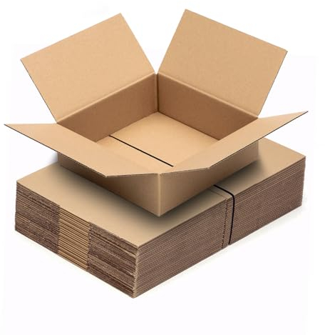 ARLI Faltkarton 280x280x80mm Karton 20 Stück braun 1 wellig Versandkarton mittel Faltkartons Paket 20x Versandkartons 280 x 280 x 80 mm (20)