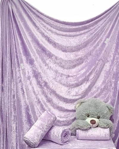 Crushed Velvet Stretch Material | Soft Furnishing, Craft Velour & Dressmaking Fabric | Same Day Dispatch | Sold By The Metre | By Tia Knight Q156 (Lilac)