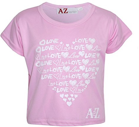 A2Z 4 Kids Girls Love Print T Shirt Soft Summer Outfit Ages 5-13 Years Tops | Soft Feel Love Print T Shirt for Girls Summer Casual Outfit Ages 5-13 Years