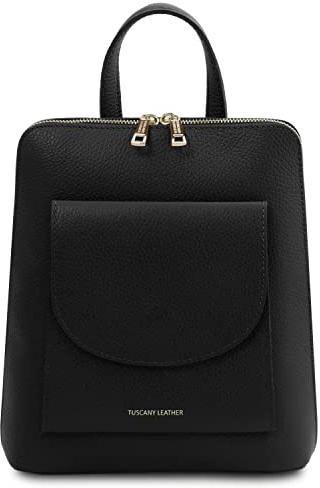 Tuscany Leather TL Bag - Kleiner Damenrucksack aus Leder - TL142092 (Schwarz)