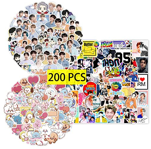 GTOTd Kpop Stickers Aufkleber (200 Pcs) Geschenke Star Cartoon Merch für Laptop Wasserflasche Telefon Zubehör Auto Stoßstange Fenster Helm Dekor Teens