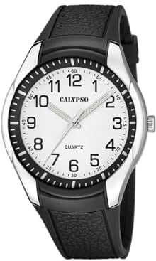 Calypso Herrenuhr Analog aus Kautschuk Schwarz | Quarzwerk, Wasserdicht 5 ATM, Herrenuhren K5843/1 Street Style