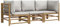 vidaXL Salon de Jardin 3 pcs avec Coussins Gris Clair Bambou, Ensemble de Salon, Ensemble de Salon extérieur, Ensemble de mobilier d'extérieur