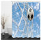 Whoiy Duschvorhang 90X180cm, Bad Vorhang Wasserdicht Polyester Duschvorhänge Fußball Schwarz Blau Waschbar
