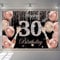 30. Geburtstag Deko für Mädchen / Frauen, 30. Geburtsta g Banner Rosa Geburtst ag Stoff Schild Plakat, Happy 30th Birthday Hintergrund Banner Damen Geburtstagsfeier Deko