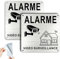 SINMAO Panneau Alarme Vidéo Surveillance Verisure Adhésif 15×15cm Aluminium Brossé x2 pièces