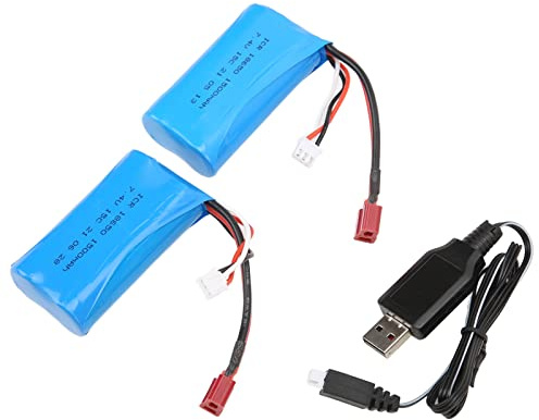BROLEO Batterie Lipo 7,4 V 1500 mAh 15 C, batterie rechargeable 15 C pour voiture télécommandée pour bateau télécommandé, jouets télécommandés