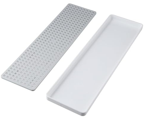 Benytro Drain Rack Plastic Dish Drainer Dryer Tray Kitchen Organizer Sink Drying Rack Bowl Tray Drainage(Long)