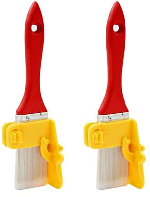 ICEBLUEOR 2 PCS Cutting in Paint Brush,Paint Edger Tool for Color Separation,Professional Cutting in Tools for Painting,Hand-held Paint Brush Set for Home Office Room Walls Ceilings Wood Edges Trim