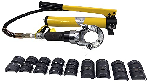 TESUGN Hydraulische Presszange 40 Verbundrohr Kupferrohr V-T Kontur Hydraulik Crimpzange 12-28mm 16-32mm Hydraulik Crimpzange Radialpresse Profi Presszange Mit 360° Drehbarer Kopf