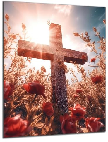 Munera Design - Bild 30x40 - Kreuz Blumen Natur - Wand-Bilder Wohnzimmer