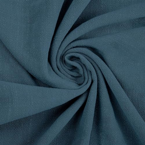Textrend Leinen mit Viskose - Stoff zum Nähen - Textilien - Stoffe Meterware - Textilien 1x1.35m (Dunkler Denim)
