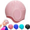 YOUYIKE Rosa Silikon Badekappe mit 3D-Ohrenschutz, Badekappe, Schwimmkappe für Frauen und Männer, Elastische Badekappe, Badekappe mit Verstärktem Rand, Weiche und Strapazierfähige Schwimmkappe