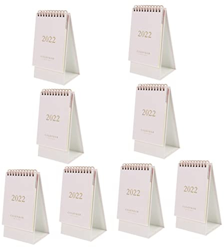 8 Stück Tischkalender 2022 Tischkalender Tischkalender für 2022 Tischkalender mit Tischstaffelei 2022 Monatlicher Notizblock Stehend Notebook Kalender Drehen die