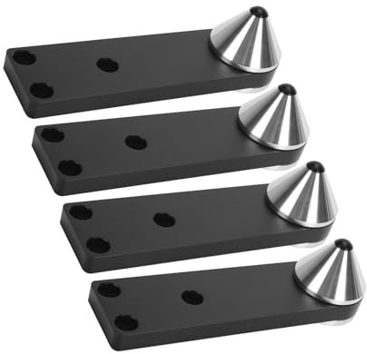Speaker Isolation Feet, Audiophile Shockproof Speaker Vibration Isolators for Subwoofer Amplifier, Aluminum Alloy Floor Standing Speaker Spike Feet with Fixing Screws