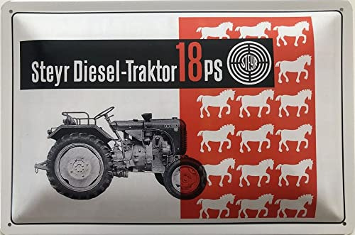 Blechschild 18 x 12 cm Steyr Diesel Traktor 18 Ps 18er - DekoNo7