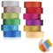 12 Rollen Washi Tape, Rubans pailletés Glitter Ruban de Masquage Washi Colorés Décoratifs Masking Tape Adhésif Papier Autocollant de Paillettes Rubans Adhésifs pailletés Papier pour DIY Scrapbooking
