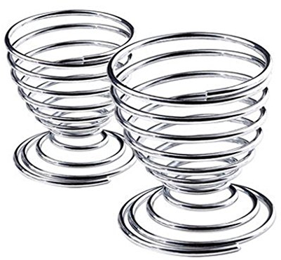 Coquetier en métal en forme de spirale pour petit déjeuner