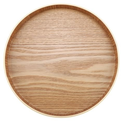 Bandeja Vintage de Madera para Servir, Juego de té, Frutas, Dulces, Fácil de Limpiar y Almacenamiento Cómodo, con Acabado Ecológico No Tóxico, para Alimentos (27cm)