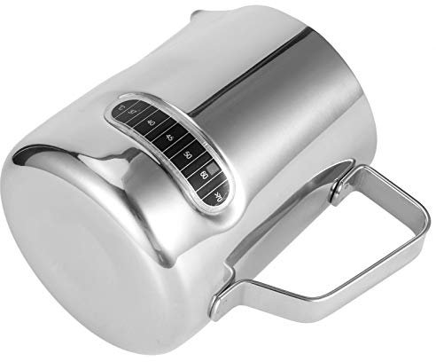 Jarra de café de Acero Inoxidable, Taza para Espumar Latte Art con Inducción de Temperatura para Oficina en Casa