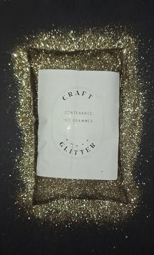 150g Paillettes Extra Fines Dorées pour Nail Art, Maquillage, Résine Epoxy, Peinture, diverses créations, Sachet de 150 grammes, Non Comestible