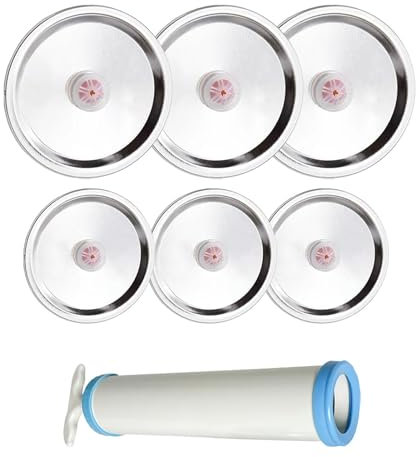 Vacuum Sealer for Jars - Glass Vacuum Sealer Sealing Kit for Jars, Mason Jars with Manual Vacuum Pump | Food Jar Vacuum Protector Kit for Opening Food Jars
