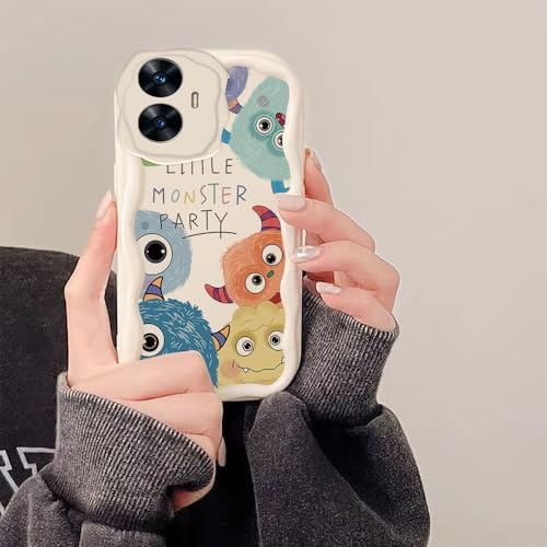 PAIXIKYZ Compatible con Realme C55 | Funda Silicona Suave con Diseño Ondas Cremosas Suaves