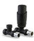 Team Controls Valve thermostatique droite pour radiateur TRV et verrou Noir 15 mm x 1,27 cm