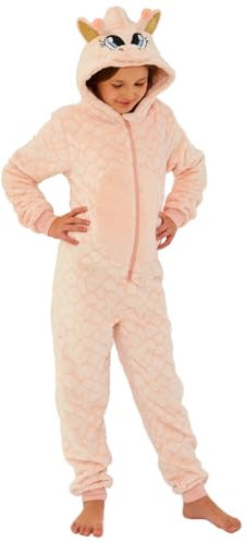 Animal Crazy Onesie Girls Boys Kids Childrens Fleece Onesies Jumpsuit Playsuit One Piece UK Seller - Giraffe - 5/6 Years