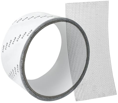 YUNYAKARSA Nastro Ripara Zanzariere Adesivo Invisibile, 5 cm*2 m Nastro Adesivo per Zanzariere, Kit Riparazione Zanzariere, Nastro Zanzariera Ripara Impermeabile e Super Adesivo (Grigia)