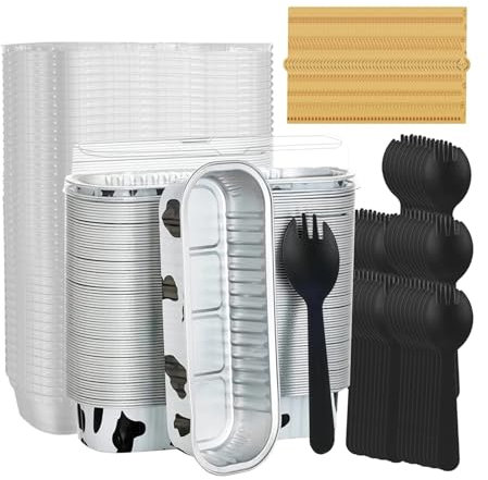 XIUsheUA Vassoio in Alluminio 100 Pezzi teglie for plumcake teglie in Alluminio teglie for Cottura contenitori teglie for Muffin pirottini for Cupcake Accessori da Cucina(White,100pcs)