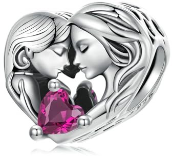 NINGAN 925 Sterling Silber Charms Herz Puzzle Bead Liebe Mutter Charm, passend für Frauen Armband Halskette, Muttertag Geburtstagsgeschenk