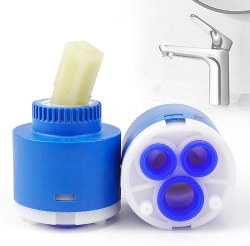 2 Pièces Cartouche Céramique 40 mm, Cartouche Mitigeur Douche, Cartouche de Rechange en Céramique, Cartouche pour Robinetterie, 40 MM Cartouche Robinet, Pour Robinet de Cuisine et au Robinet de lavab