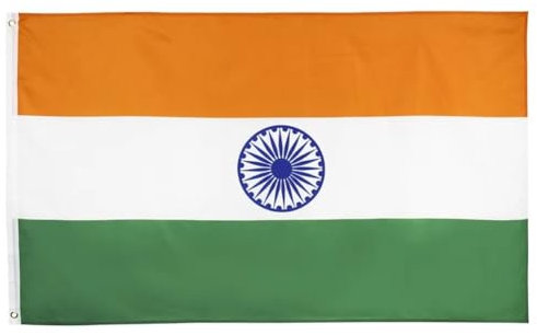 Uzztfa India Flag Indian Flag 3x5 Ft, Large Indian National Flags for Outside, Double Side with Brass Eyelets for Party Decorations, Bar Garden Decoration