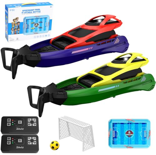 OBEST Barca Telecomandata con Luce LED, Ricaricabile Barca RC, Telecomandata per Bambini e Adulti, Giocattoli Gonfiabili per Piscina, Giocattoli D'acqua per Piscine per Ragazzi