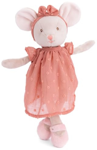 Bukowski Doudou souris Sweet Karolina 30 cm gris/rose avec robe peluche souris