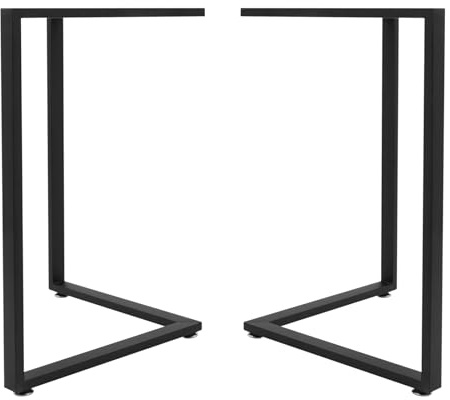 WDZCZDoo 2 Stück Tischbeine aus Stahl, 132 lbs Tragkraft, Höhenverstellbare Füße, für Schreibtisch, Esstisch, Wohnzimmertisch, Schwarz