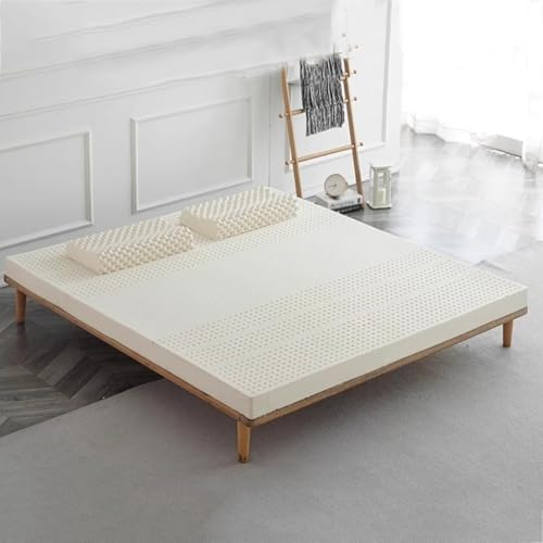 KUKIXKK Latex-Schaumstoff-Matratzenauflage, Naturlatex-Schaumstoffmatratze, Druckentlastung bei Rückenschmerzen, atmungsaktiv und kühlend, weich und komfortabel(Twin 39x75x3)