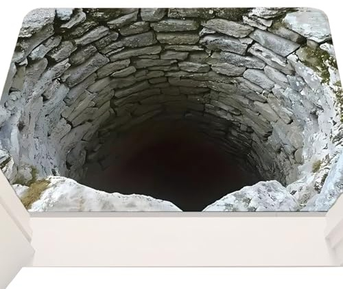 Tanakeji Optische Illusion Endloser Abyss Brunnenkopf-türvorleger, Abyss Illusion, rutschfeste, Saugfähige Fußmatte, 50 X 80 cm, Das Die Raumästhetik Verbessert, Vielseitige Matte, Geeignet Für In