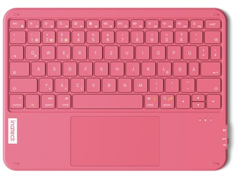 Inateck ultradünne Tablet-Tastatur mit Touchpad, 3 Bluetooth-Kanäle | Tragbar, ultra leicht 228g, Bluetooth 5.3, kompatibel mit iPad, Tablets, Windows, Laptops, PCs