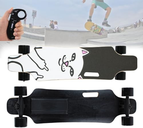Pfps Elektrisches Skateboard Mit Fernbedienung, 7-Lagiges Ahorn-Deck, 15KM Reichweite, 81X20CM Großes Komplett-Skateboard Für Anfänger Und Fortgeschrittene Erwachsene E