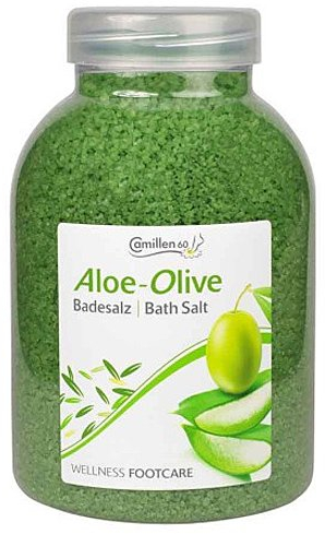 Badesalz Aloe, Olive, Camillen 60, Fussbad Wellness Foot Care mit Aloe Vera und Olivenöl, 1350 g