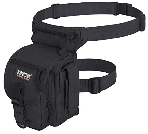 Seibertron Borsello Airsoft da Gamba Impermeabile Multiuso,con Cinghie Regolabili.Nero