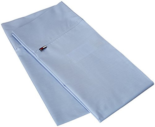 Tommy Hilfiger Signature Solid Sheeting 200 TC 2er Set Kissenbezüge, Standardgröße, 100% Baumwolle (hellblau)