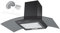 Cookology CGL900BK/A Cooker Hood Chimney Kitchen Extractor Fan 90cm with Ducting Kit, Wall Mounted External Ventilation, Curved Glass, Energy Rating A, 3 Speed Settings, LED, Adjustable Height - Black