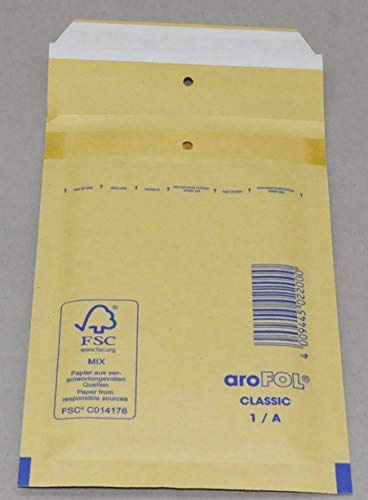 aroFOL® CLASSIC Luftpolsterversandtaschen 12cm x 17,5cm für A7 braun - 200 Stück