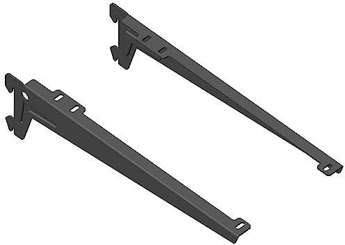 Element System 18133-00052 Winkelträger Regalträger 1-reihig / 2 Stück / 5 Abmessungen / 3 Farben/L = 28 cm/schwarz/für Holzböden/Wandschiene