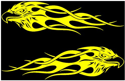 Samunshi® Adlertribal Aufkleber Set Motorrad 20 x 5,4cm gelb