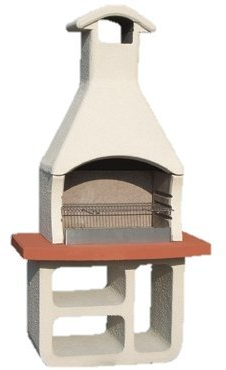 Barbecue a carbone. Prefabbricato in cemento