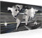 Runa Art Wandbild Weltkarte 1 Teilig 100 x 40 cm Modern Bild auf Vlies Leinwand Abstrakt Büro Wohnzimmer Schwarz Weiss 107912a